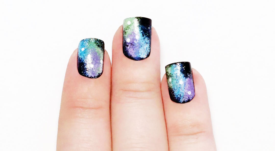 galaxy-themed nail